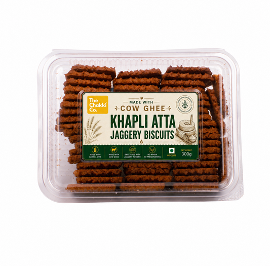 Cow Ghee Khapli Atta Jaggery Biscuits